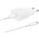 Samsung EP-T2510XWEGEU 25W SFC GaN Wall Charger with USB-C Cable - White