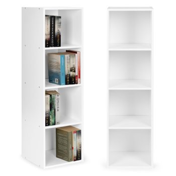 Modern Loft 4-Tier Display Shelf Bookcase ModernHome, white