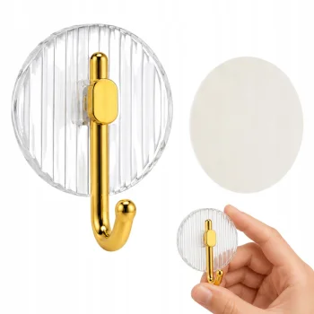 Self-Adhesive Acrylic Bathroom Hook, Gold