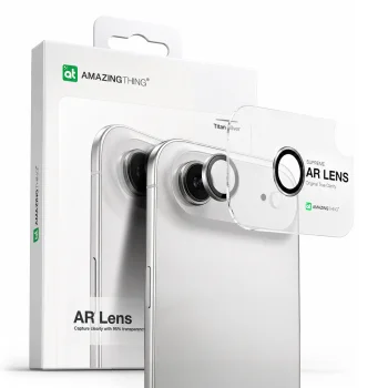 AmazingThing iPhone 17 Air Camera Lens Glass with Silver Aluminum Frame