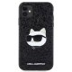 Apple iPhone 11 6.1\" Karl Lagerfeld Glitter Choupette Patch Case Cover (KLHCN61G2CPK), Black