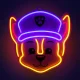 Hanging LED Neon on Plexiglass Psi Patrol - Chase