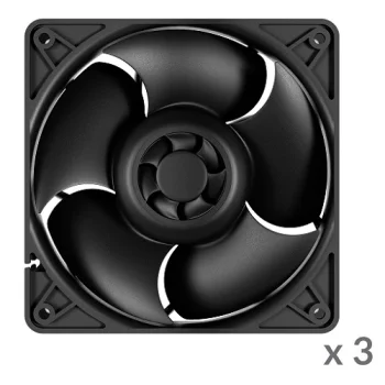 Arctic Gmbh S12038-4K Server Fans, 120mm, 4-pin, Black, 3 pcs