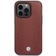 BMW iPhone 14 Pro Max Case Leather Diamond Pattern MagSafe Burgundy