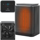 KAMINER LUMNI 1500W Ceramic Heater with Thermostat and Timer, Black