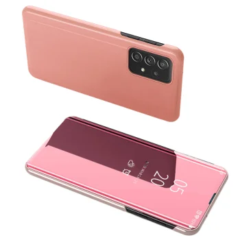 Clear View Case Flip Cover for Samsung Galaxy A73 with Stand Function, Pink