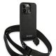 Karl Lagerfeld iPhone 14 Pro Case with Strap Monogram Plaque Logo Black