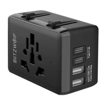 Blitzwolf BW-TA1 4-in-1 Travel Adapter 2xUSB USB-C PD 20W