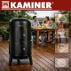 Kaminer 3-in-1 Charcoal Grill with Smoker and Lid, 80x48x42 cm, Black