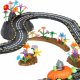 Ikonka KX2863_1 Magnetic Car Track with 2 Light-up Cars, 310 Pieces