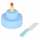 Pretend Play Birthday Cake with Hook-and-Loop, Light & Sound, 117 Pcs, Blue