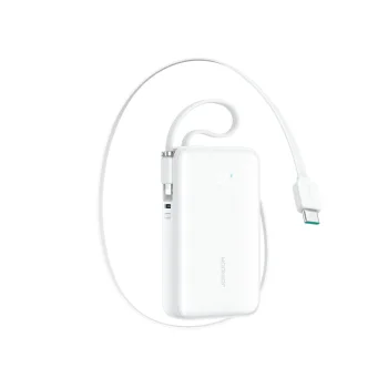 Joyroom JR-PR2L 10000mAh 35W Power Bank with USB-C and Lightning Cables - White