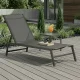 Garden Sun Lounger Adjustable Outdoor Beach Chair MultiGarden, Grey