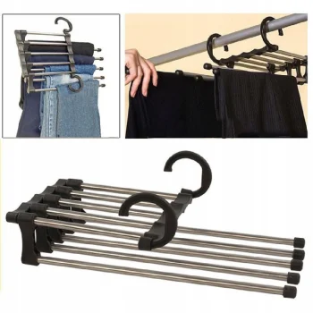 Ikonka Metal Trouser Hanger Organizer for 5 Pairs