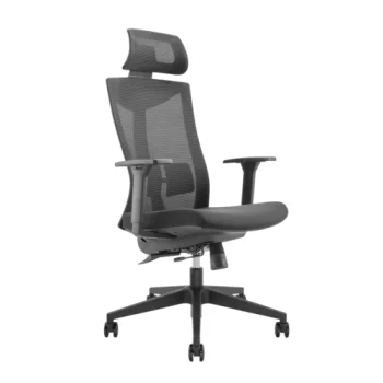 Office Chair with Headrest and Lumbar Support, Black