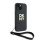 DKNY iPhone 15 / 14 / 13 Case Wrist Strap Stock Logo, Black