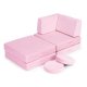 Large Modular Kids Play Couch 8-Piece Buildable Foam Sofa, Pink ECOTOYS