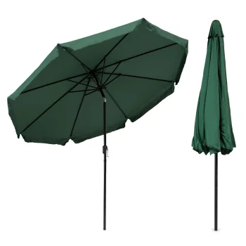 MultiGarden Garden Parasol, 3m, Tiltable, with Crank, Green