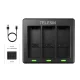Telesin GP-BCG-902 3-Slot Charger for GoPro Hero 12/11/10/9, Black