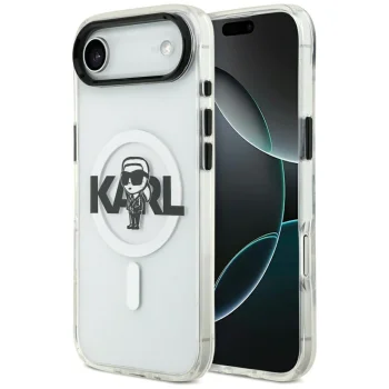 Karl Lagerfeld IML Karl Sketch Logo MagSafe Case for iPhone 17 Air, Transparent