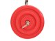 Children\'s garden swing with round plastic seat and adjustable rope red