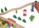 Wooden Children Toy Railway Train Track Car Road, 88 elements