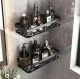 Set of 2 Bathroom Shower Shelves, Black