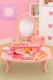 Ecotoys Kids Wooden Dressing Table with Mirror and Drawer, 7 Accessories