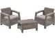 Garden Furniture Set Keter Corfu Weekend with Table and 2 Chairs, Cappuccino