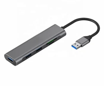 Extra Digital USB 3.0 Adapter with 3x USB 3.0, SD and TF, Gray