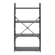 ModernHome Wide Industrial 4-Tier Bookshelf Loft Style, Black