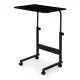 Mobile laptop table with wheels, height adjustable, ModernHome, black