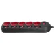 Maclean MCE204 5-Way Power Strip with Individual Switches, 1.5m