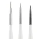 Fine Detail Nail Art Brush Set for Gel Polish and Manicures 3 pcs, White