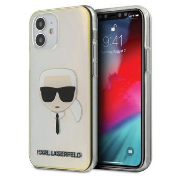 Apple iPhone 12 mini 5.4" Karl Lagerfeld Iridescent Karl`s Head Case Cover (KLHCP12SPCKHML), Multicolor