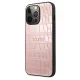 Dėklas iPhone 13 Pro / 13 6.1\" Guess Croco Collection, rožinis