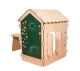 Wooden Garden Playhouse for Kids with Chalkboard and Table, 86 x 137 x 105 cm