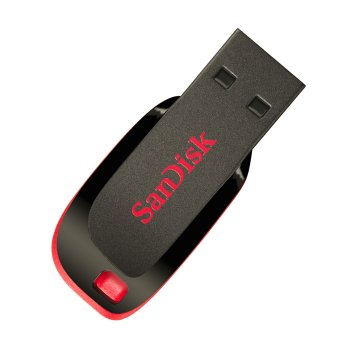 SanDisk Cruzer Blade 32GB USB 2.0 Flash Drive, black, red