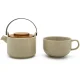 Bredemeijer Umea Tea-for-One Set 0.5L 142024 with Acacia Lid, Beige