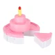 Three-Tier Toy Birthday Cake with Velcro Cutting, Lights and Music, 117 Pieces, Pink