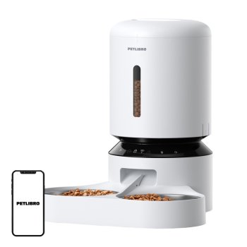 Petlibro Granary viedā automātiskā barotava ar dubulto bļodu, Wifi, 5L, balta