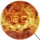 Mars Wall Clock with LED Display 32 cm, Orange