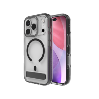ZAGG Santa Cruz Snap KS MagSafe Case with Stand iPhone 17 Pro - Clear and Black