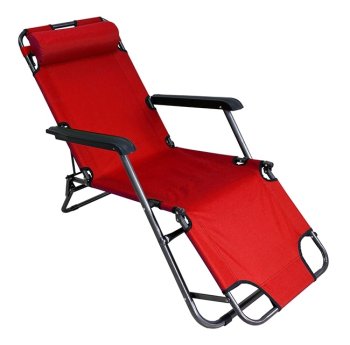 Garden - Beach Lounger, Sunbathing Lounge, Folding Chair, red