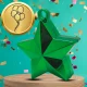 Helium Balloon Weight Star, Green, 170 g, 10 cm