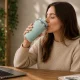 Anti-Spill Thermal Mug with Suction Cup, 380ml, Green