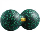 4FIZJO Hard Massage Double Fascia Ball for Yoga Fitness Therapy - 12cm, Black/Green