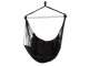 Brazilian Hanging Garden Hammock-Chair with Wooden Frame and Cushions, Black