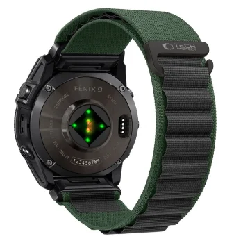 Tech-Protect Nylon Pro strap for Garmin Fenix (51 mm), black and green
