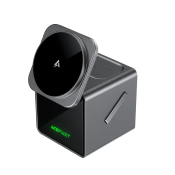Acefast E34 22.5W 3-in-1 Wireless Inductive Charger with Cable - Gray